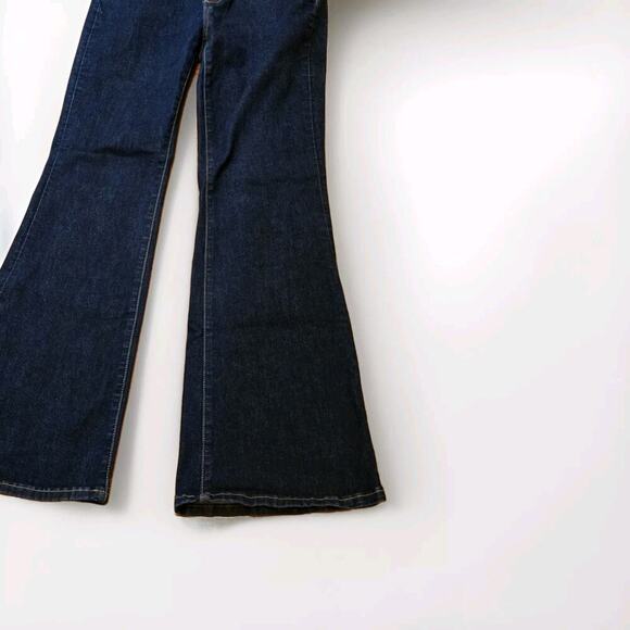 Balam Denim Wear Stretch Dark Jeans Fit & FLARE Boho Retro High Rise Size 13 - Picture 2 of 7